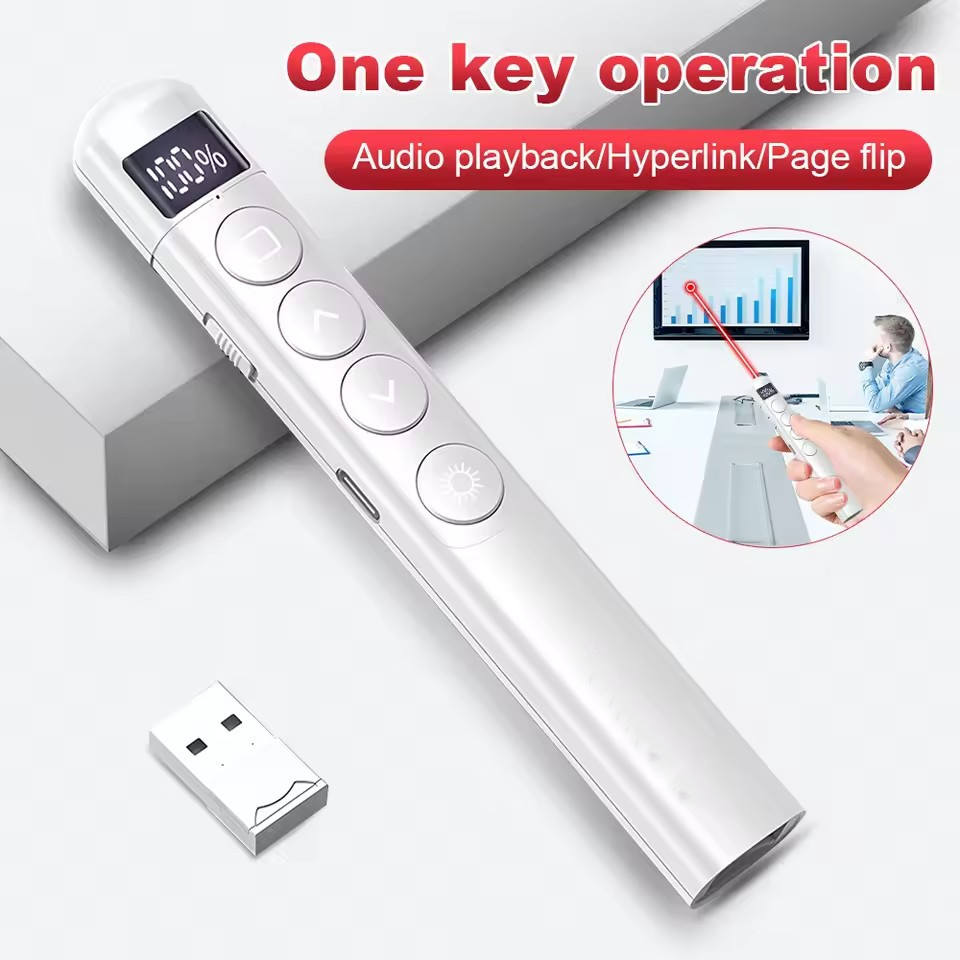 Laser Pointer Presenter - フリップペンプレゼンテーションクリッカー RF 2.4GHz PowerPointクリッカー レーザーポインターペン ハイパーリンクコントロール