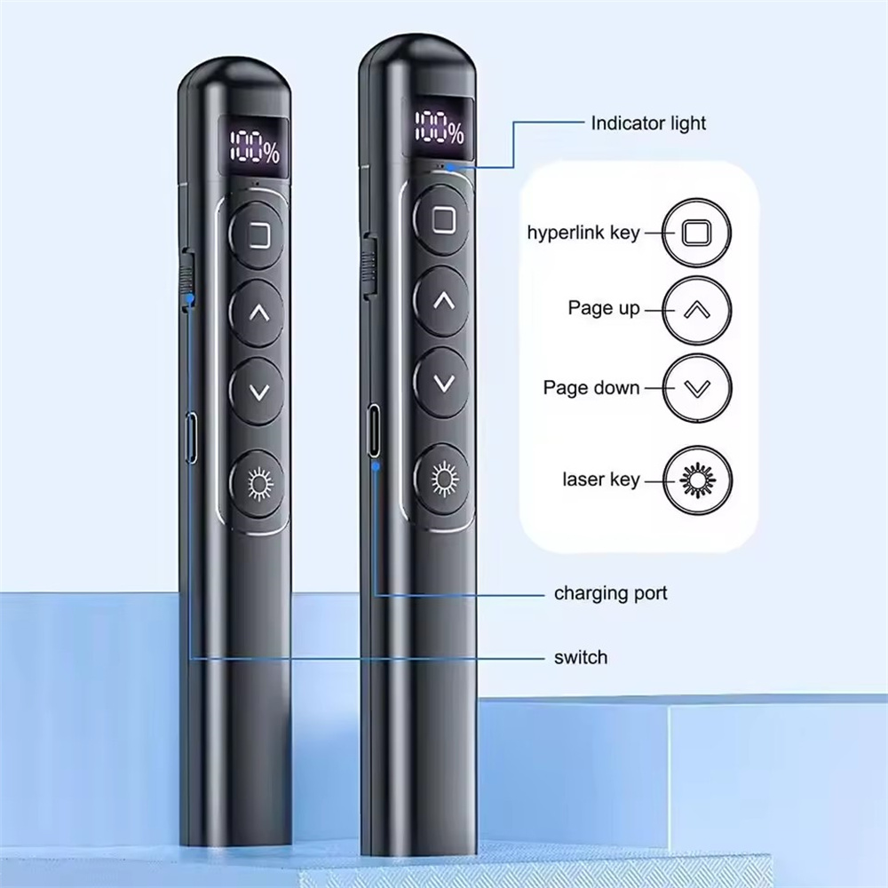 Laser Pointer Presenter - フリップペンプレゼンテーションクリッカー RF 2.4GHz PowerPointクリッカー レーザーポインターペン ハイパーリンクコントロール
