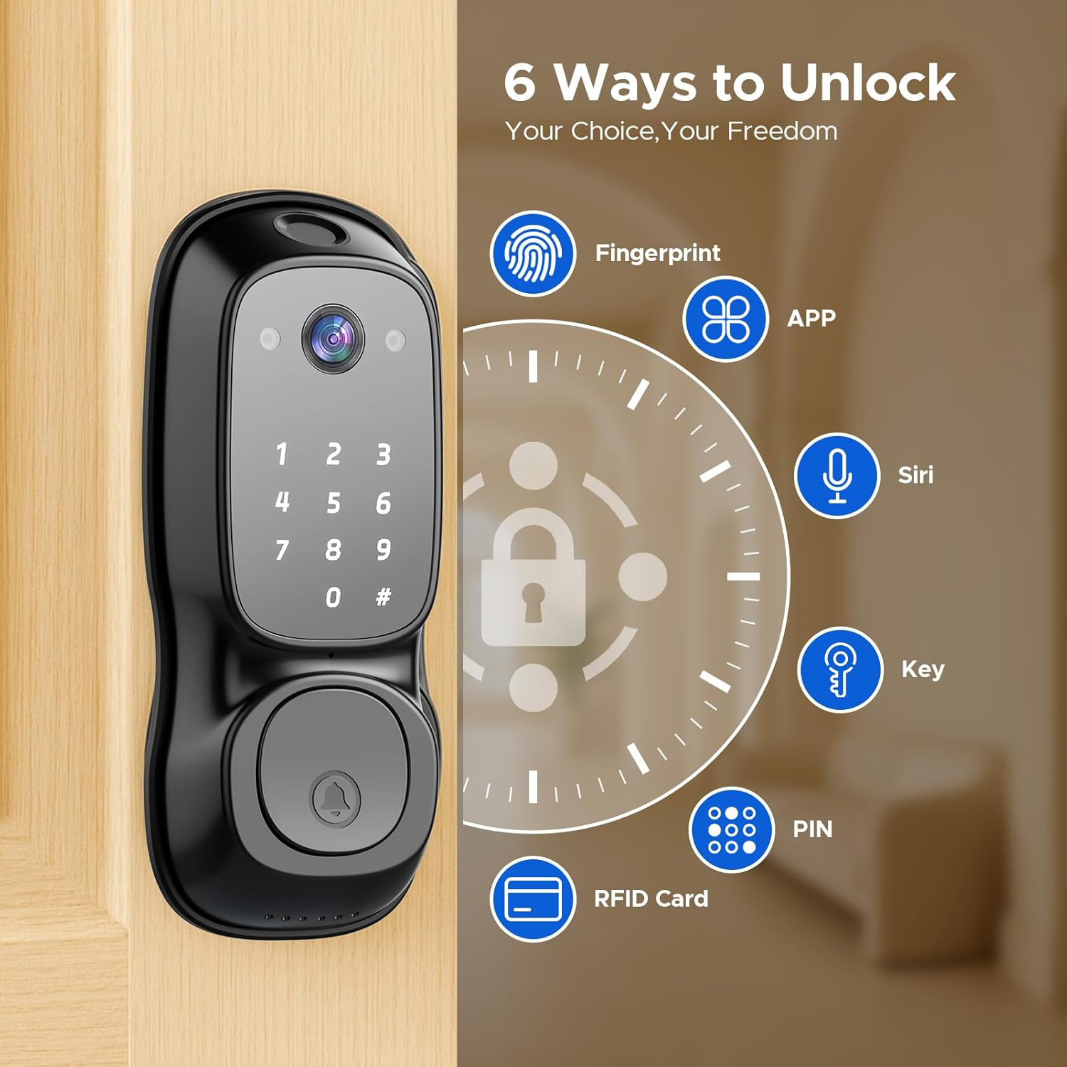 Tuya Wifiスマートドアロック ‎ カメラ＆ドアベル多 - Electronics & Tech Gadgets のレビューと価格