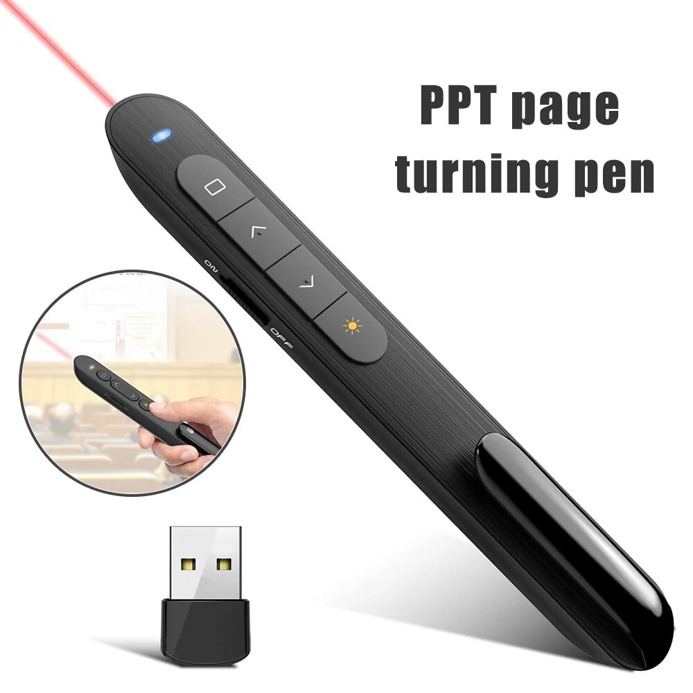リモコン多機能フリップペン充電レーザーペン視力教育デモンスト - Laser Pointer Presenter のレビューと価格
