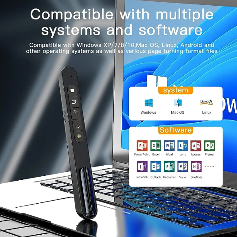 ワイヤレスプレゼンター 赤色レーザーページめくりペン 2.4 - Laser Pointer Presenter のレビューと価格