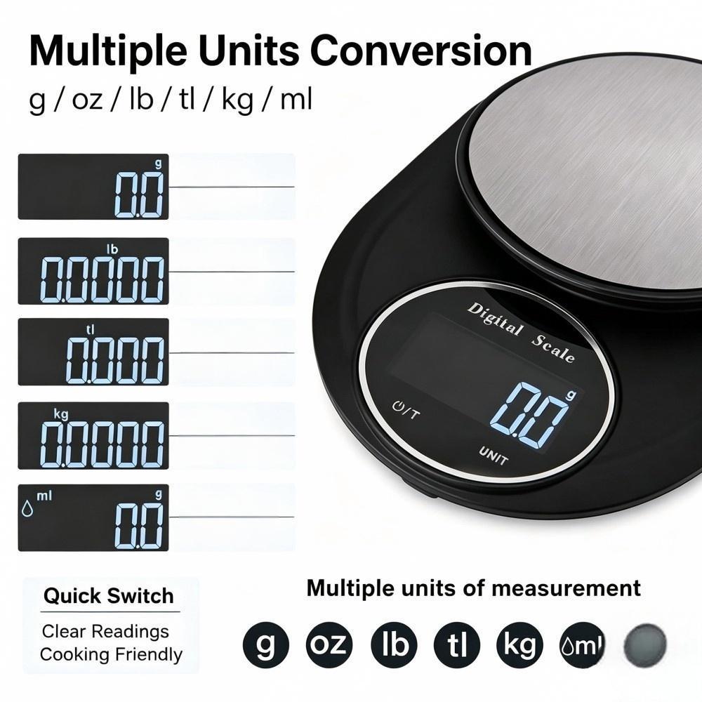 2KG 0.1g ミニポータブルデジタルキッチンスケール、丸 - Electronics & Tech Gadgets のレビューと価格